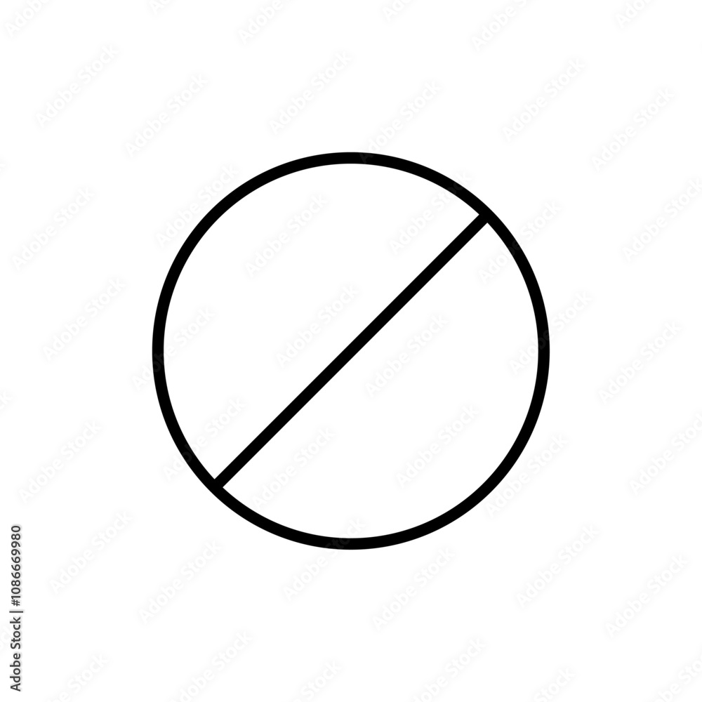 Blocked icon linear logo isolated Blocked icon linear logo isolated