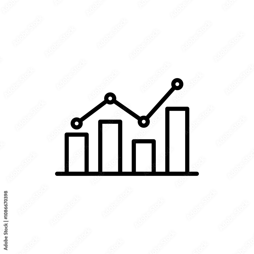 Chart icon linear logo isolated Chart icon linear logo isolated