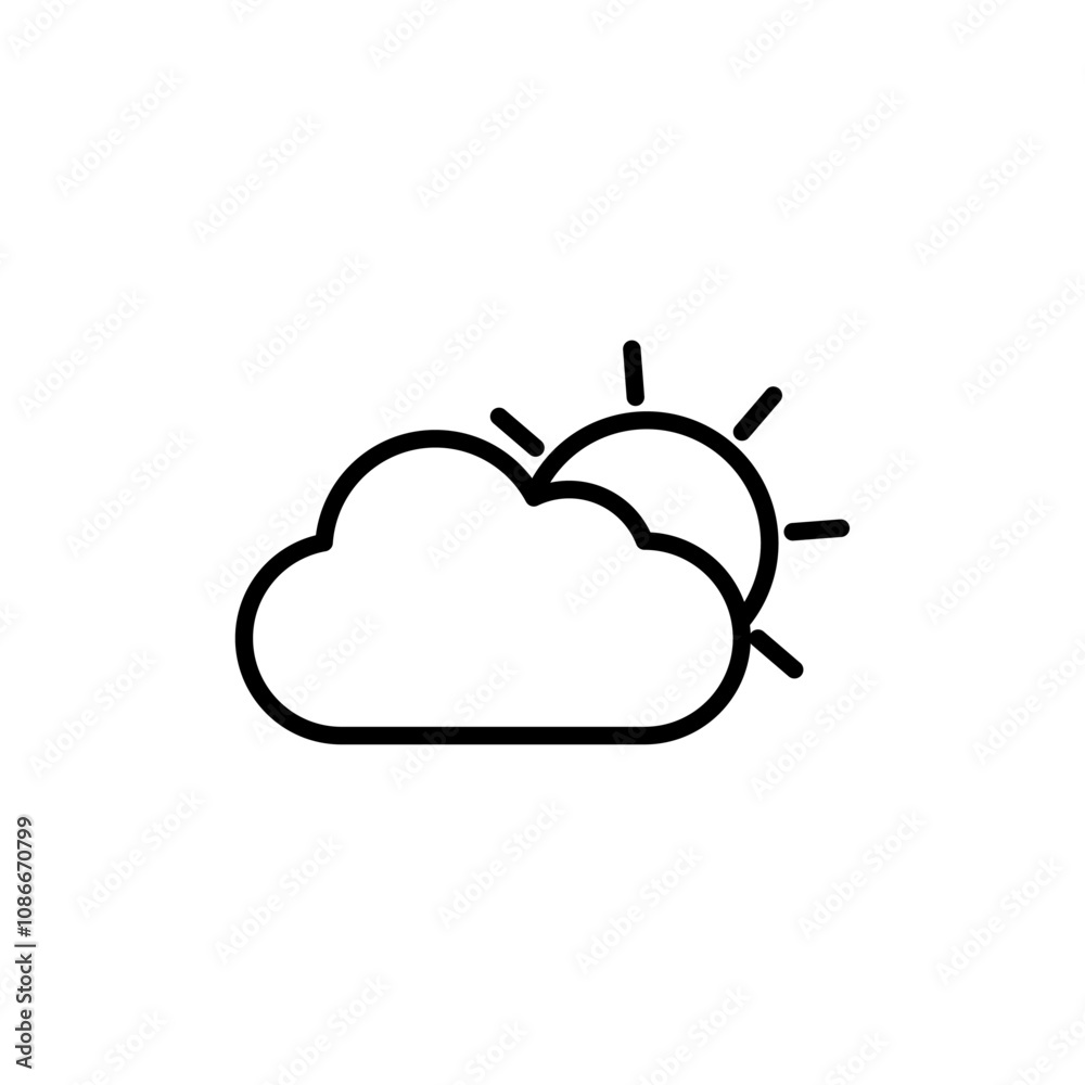 Cloudy Day icon linear logo isolated Cloudy Day icon linear logo isolated