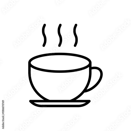 Coffee icon linear logo isolated