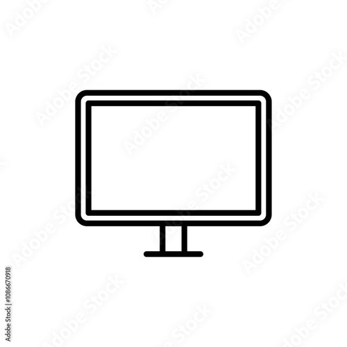 Computer screen icon linear logo isolated