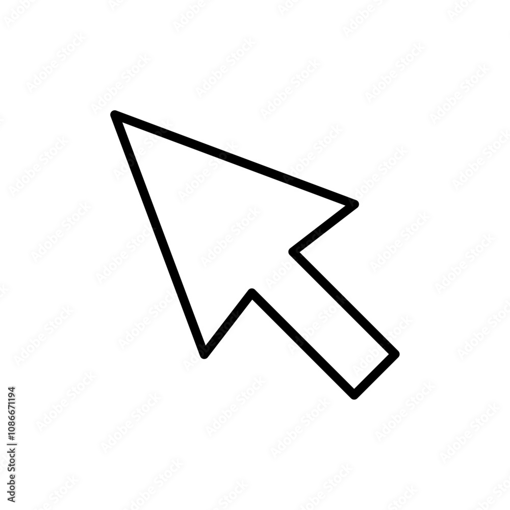 Cursor arrow icon linear logo isolated Cursor arrow icon linear logo isolated