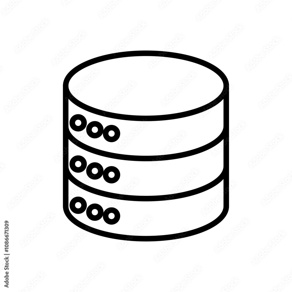 Database icon linear logo isolated Database icon linear logo isolated