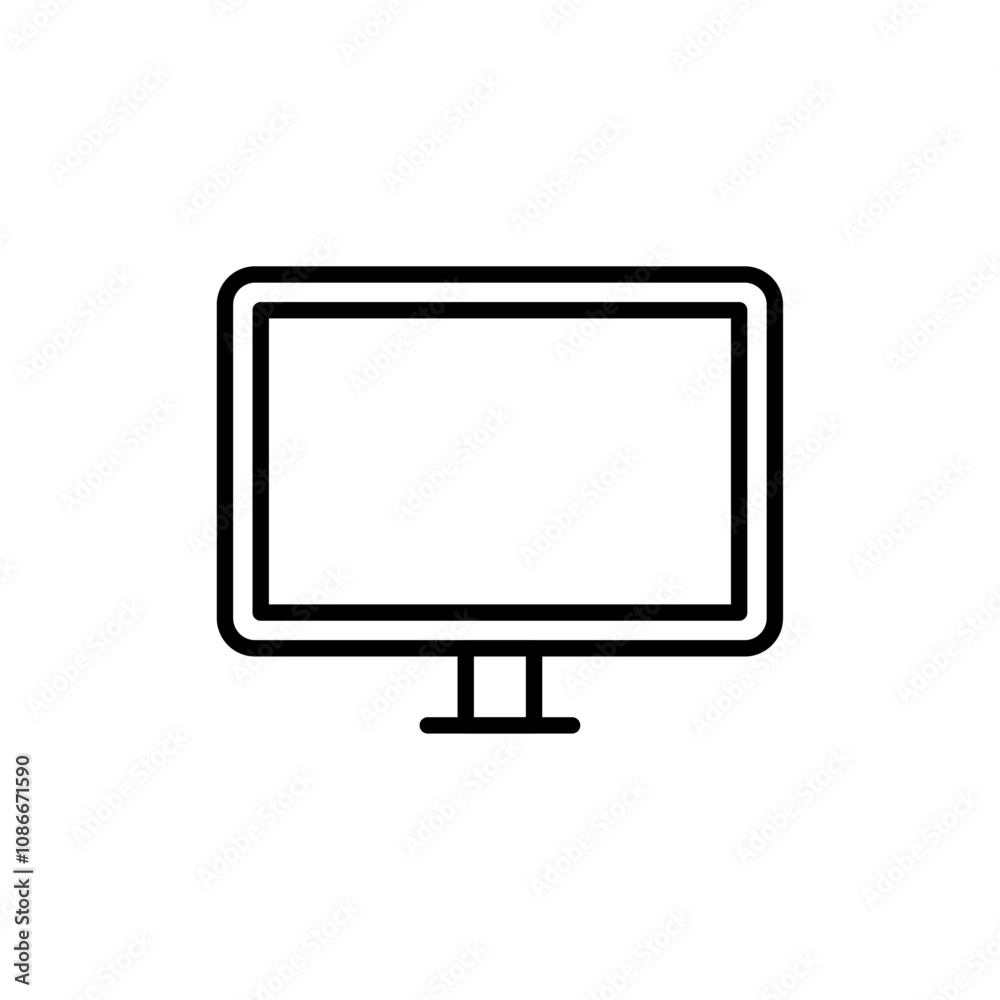 Desktop icon linear logo isolated Desktop icon linear logo isolated