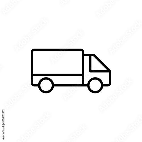 Delivery Van icon linear logo isolated