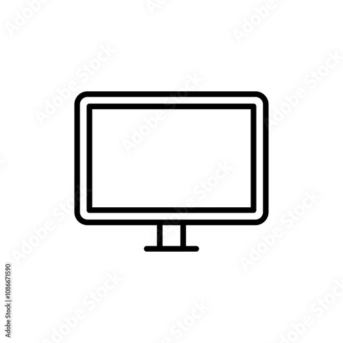 Desktop icon linear logo isolated