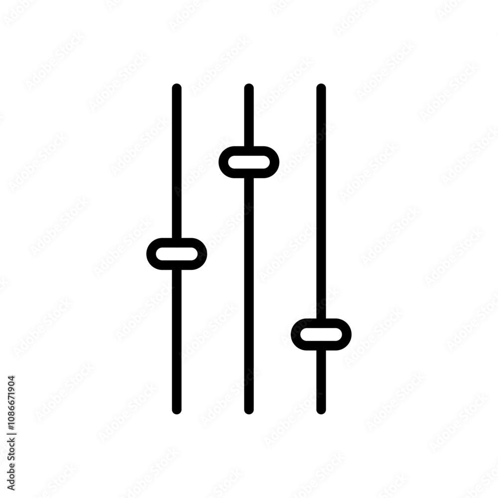 Equalizer icon linear logo isolated Equalizer icon linear logo isolated
