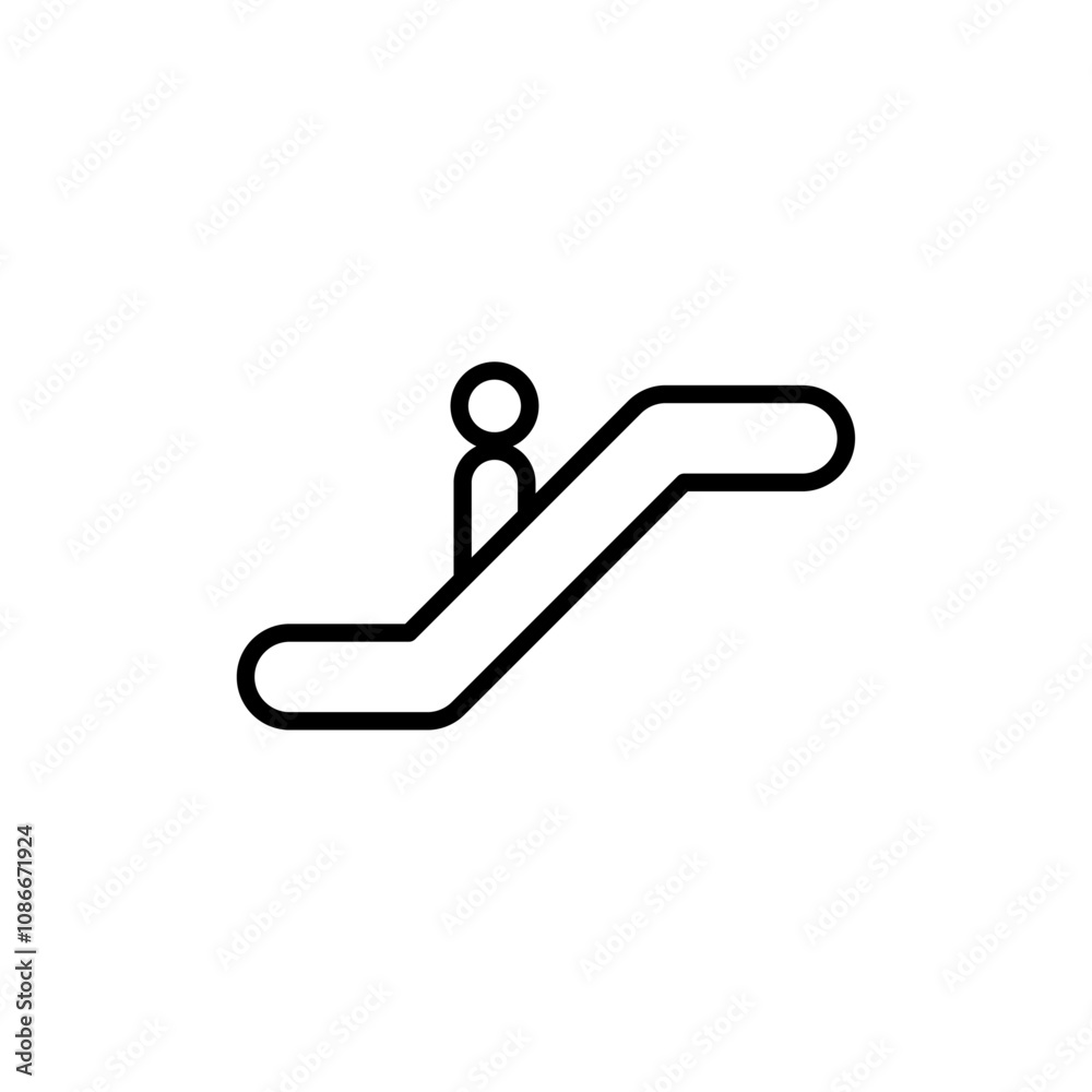 Escalator icon linear logo isolated Escalator icon linear logo isolated