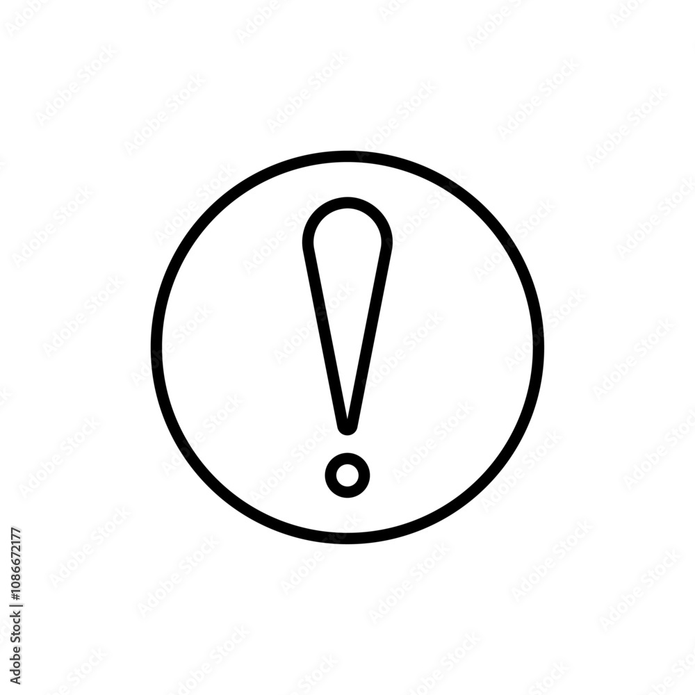 Exclamation button icon linear logo isolated Exclamation button icon linear logo isolated