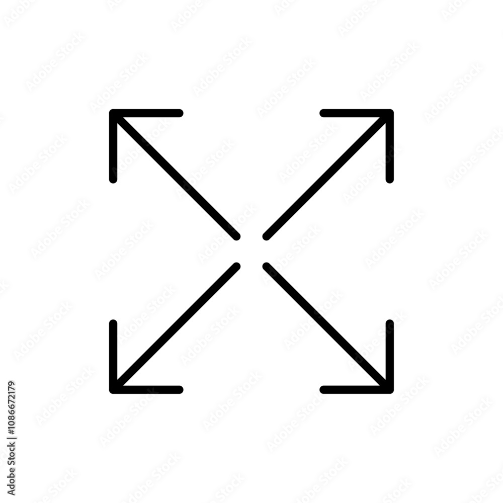 Expand icon linear logo isolated Expand icon linear logo isolated