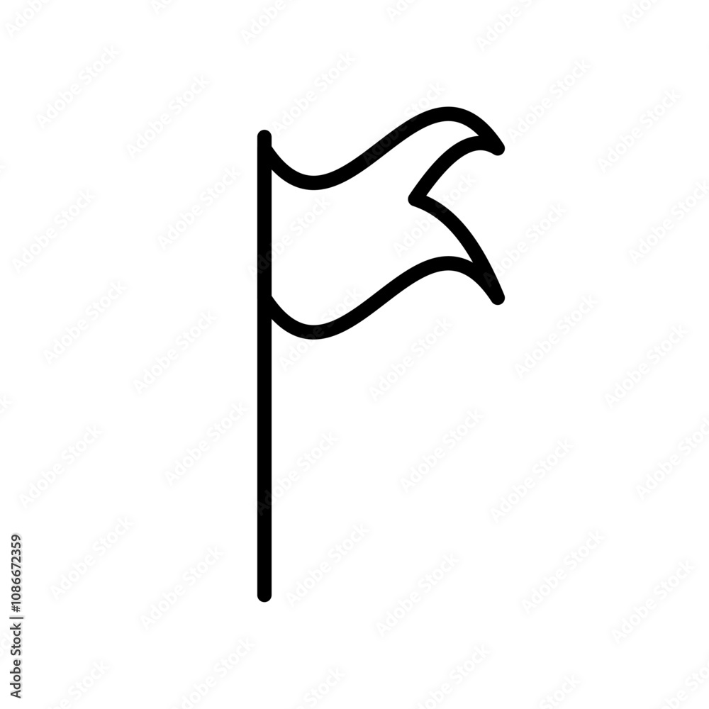 Flag icon linear logo isolated Flag icon linear logo isolated