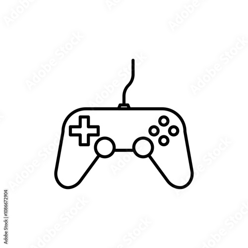 Gamepad icon linear logo isolated photo