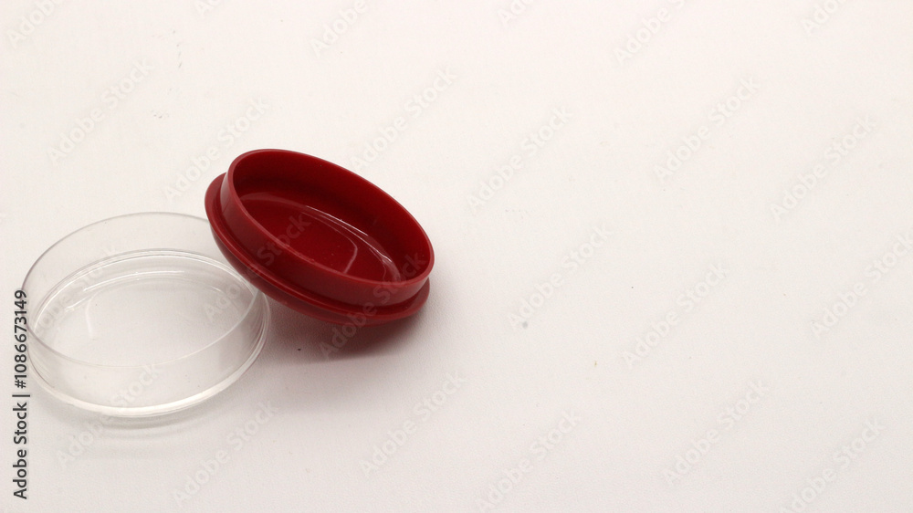Isolated badge or pin storage container Isolated badge or pin storage container