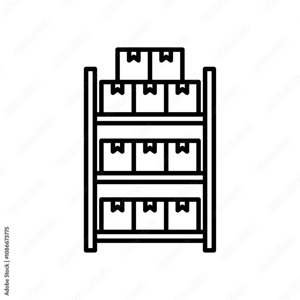 Inventory icon linear logo isolated Inventory icon linear logo isolated