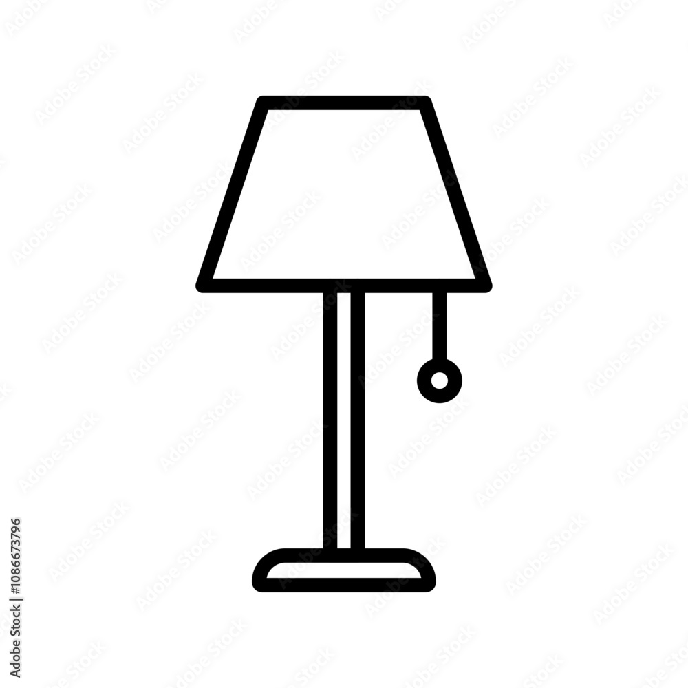 Lamp icon linear logo isolated Lamp icon linear logo isolated