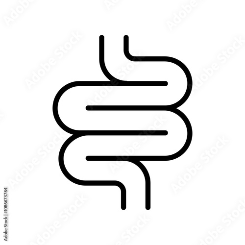 Intestine icon linear logo isolated