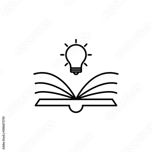 Knowledge icon linear logo isolated