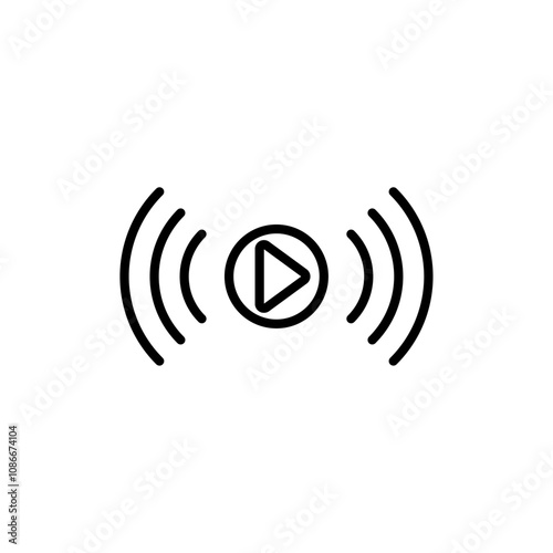 Live streaming icon linear logo isolated