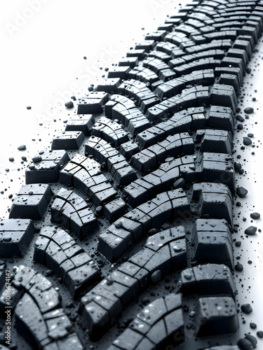 Wallpaper Mural Tire mark illustrated on white background Torontodigital.ca