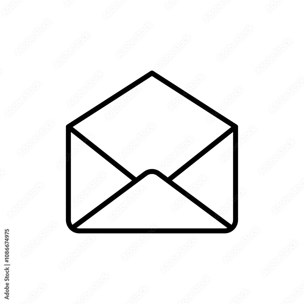 Open envelope icon linear logo isolated Open envelope icon linear logo isolated