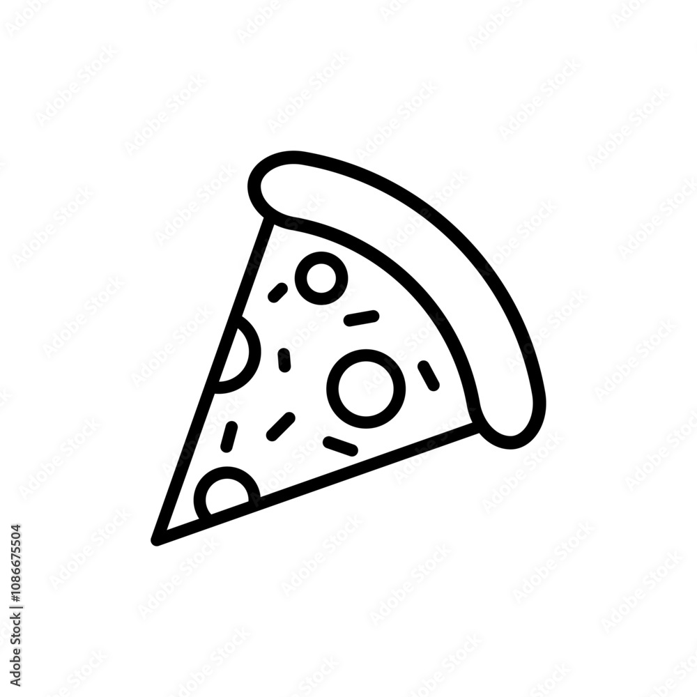 Pizza slice icon linear logo isolated Pizza slice icon linear logo isolated