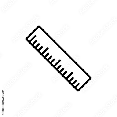 Ruler icon linear logo isolated