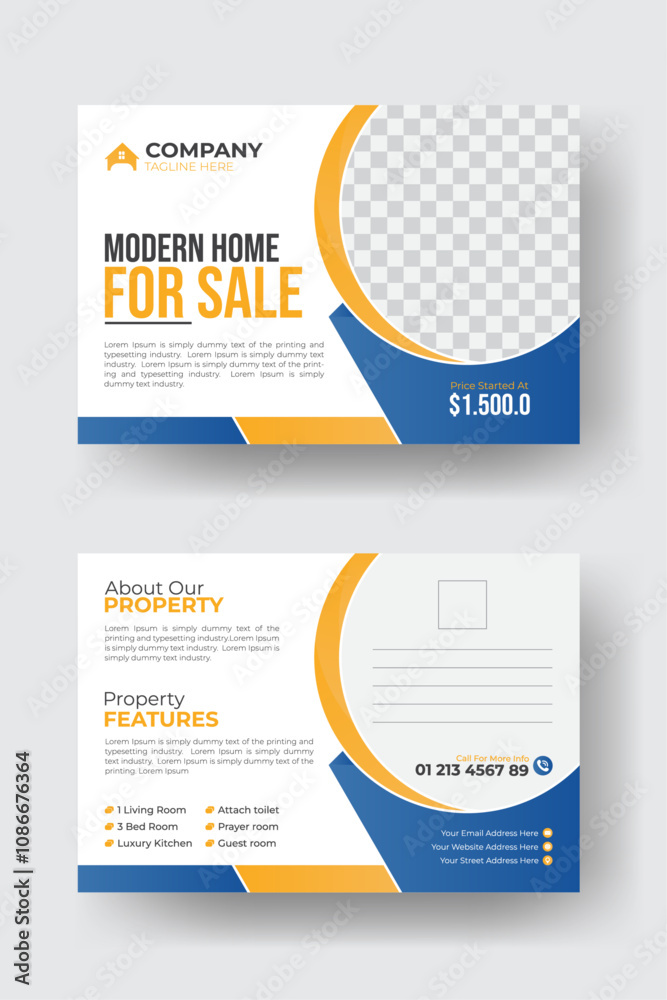 Landscape flyer design, modern EDDM postcard design template, Corporate Property sale postcard
Landscape flyer design, modern EDDM postcard design template, Corporate Property sale postcard