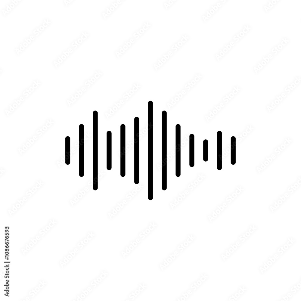 Sound wave icon linear logo isolated Sound wave icon linear logo isolated