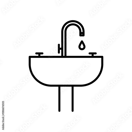 Sink icon linear logo isolated