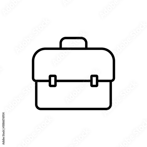 Suitcase icon linear logo isolated