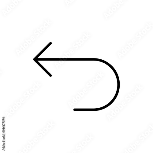 Undo icon linear logo isolated