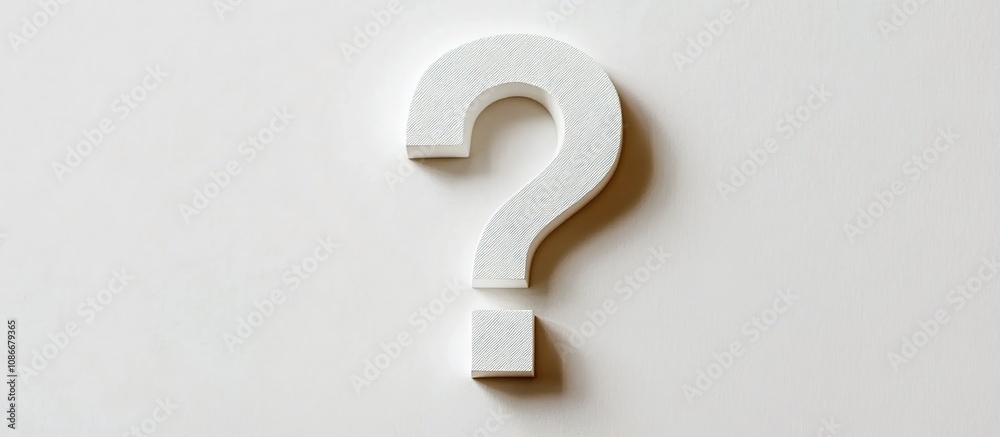 White question mark on a white background White question mark on a white background