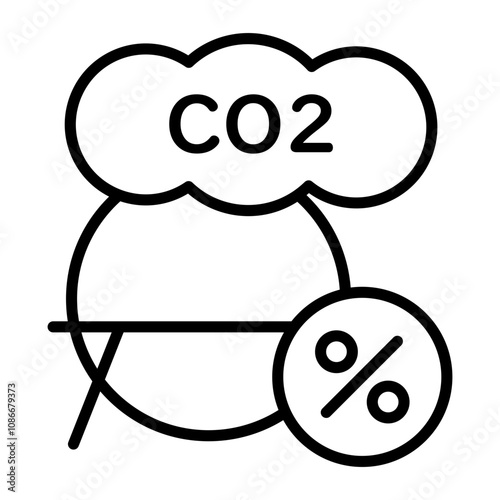 Carbon tax image icon. There are carbon dioxide and natural gas and percentage.