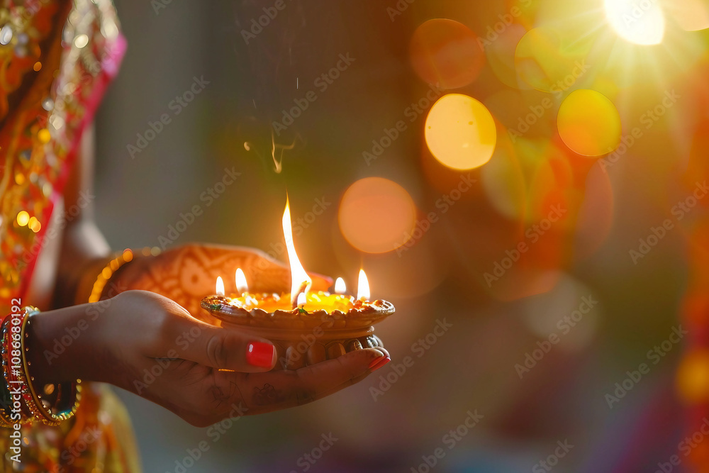 Generative AI Image of Traditional Diwali Festival of Lights with Oil Lamps and Festive Atmosphere Generative AI Image of Traditional Diwali Festival of Lights with Oil Lamps and Festive Atmosphere