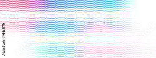 Halftone dotted textured colorful gradient long vector abstract background for overlay effect banners