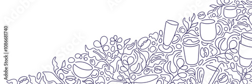 Coffee cup Beans and leaves Tea graphic plantation