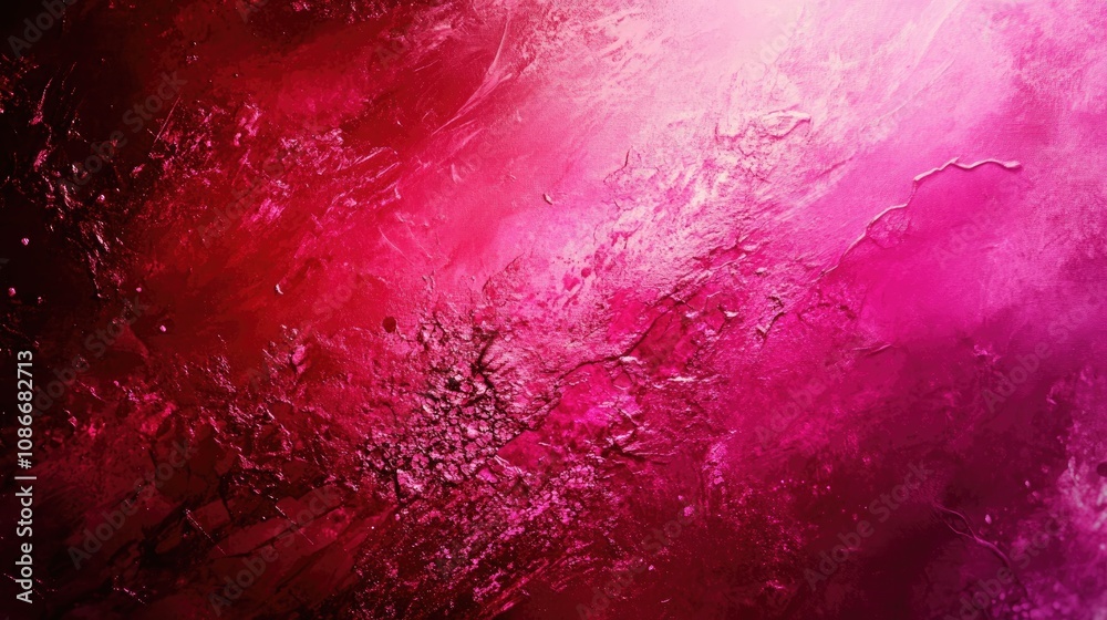 Obraz premium Vivid abstract painting with dynamic cerise textures and varied brushstrokes, creating a rich visual landscape filled with depth and vibrant hues, abstract art inspiration.