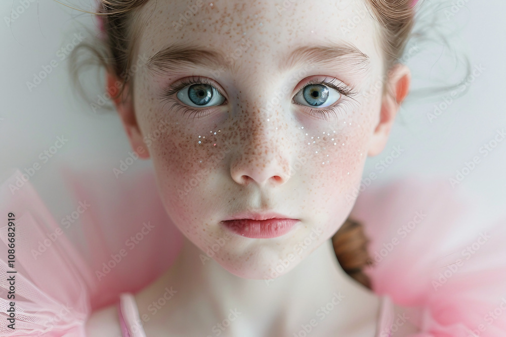 Generative AI Image of Young Girl kid child Ballerina in Dance Studio Setting Generative AI Image of Young Girl kid child Ballerina in Dance Studio Setting