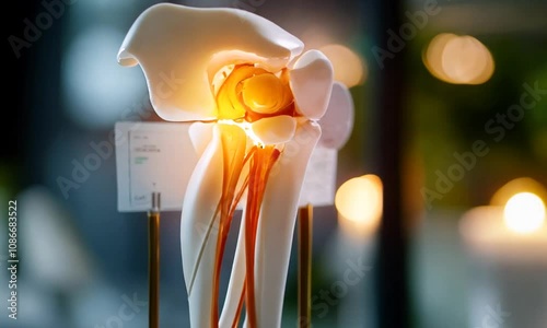 Anatomy Model of Human Leg with Tendons and Muscles.