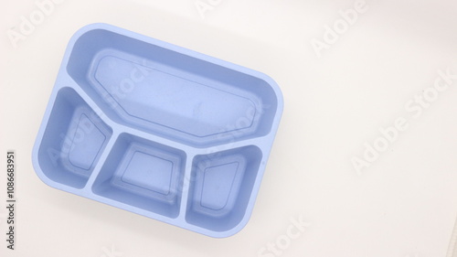 Plastic lunch box isolated on white background