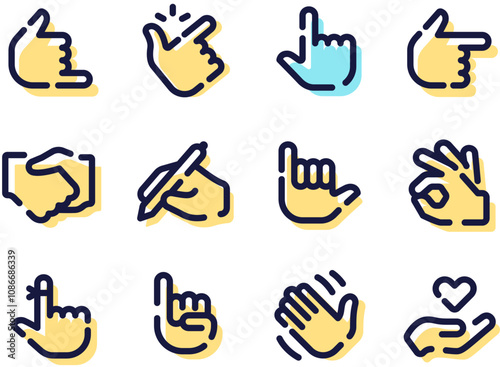 Set of Hands icons