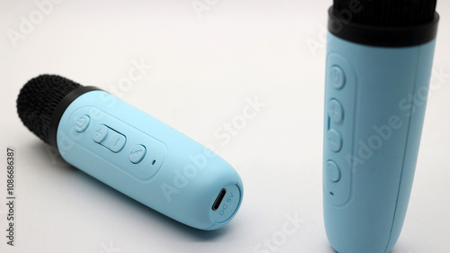 Blue wireless bluetooth microphone mini