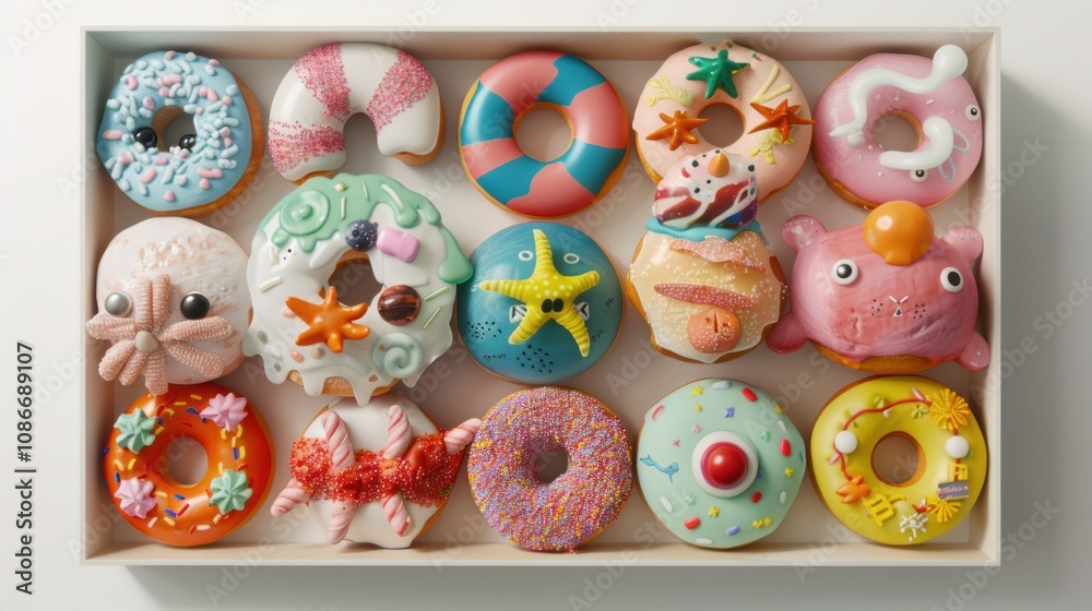 The box contains donuts The box contains donuts