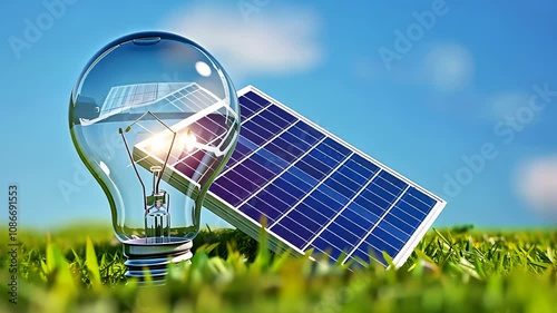 solar panels with cityscape of modern city, solar, renewable, power, electricity, skyline, alternative, energy, green and clean energy