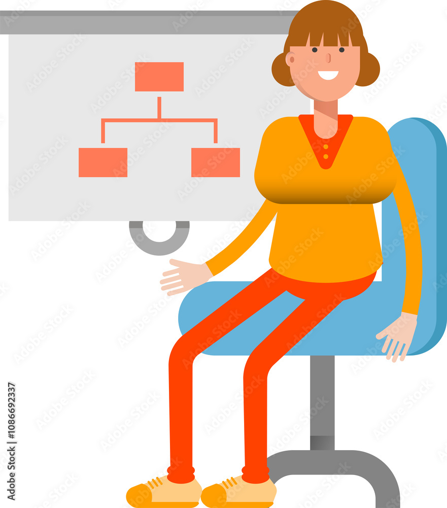 Girl Character Presenting Organization Chart
Girl Character Presenting Organization Chart