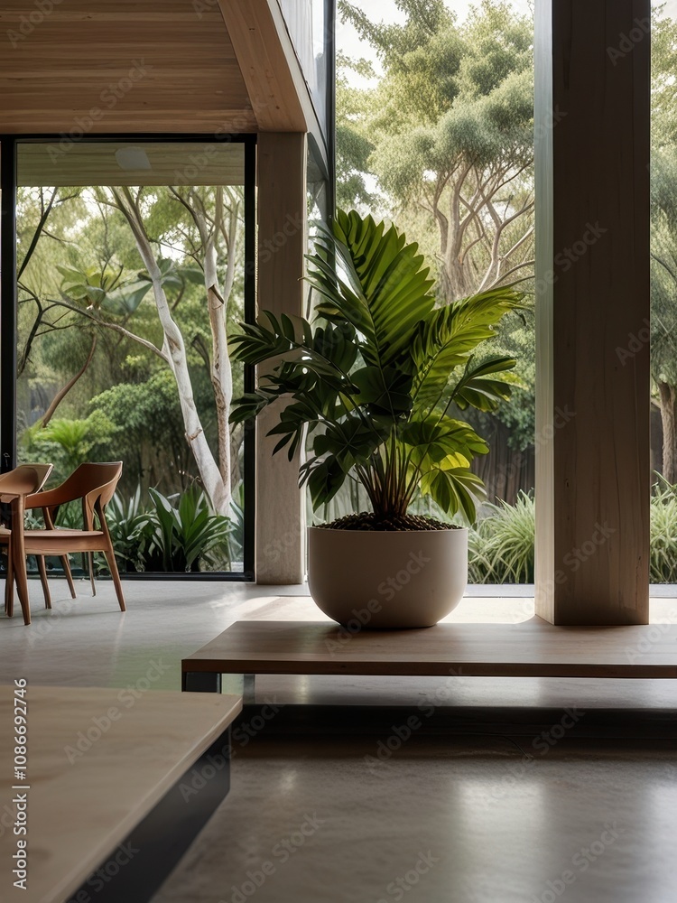 Minimalist House Amidst Lush Greenery with Modern Design and Natural Light Minimalist House Amidst Lush Greenery with Modern Design and Natural Light
