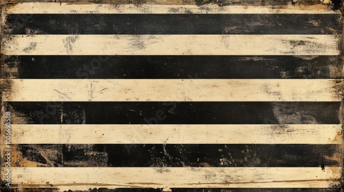 Aged vintage paper with horizontal black and cream stripes exhibiting a weathered texture on a dark vertical background.