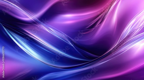 Vibrant abstract backdrop showcasing a fluid blend of purple and blue waves, perfect for technology-themed designs and presentations.