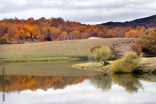 Natural scenery of Princess Lake in Saihanba, Hebei province, China
