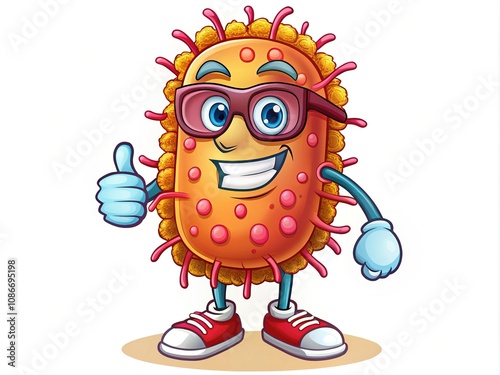 Confident Lactobacillus Rhamnosus Mascot Illustration photo